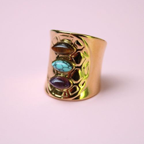TREASURE DOME RING MET EDELSTENEN