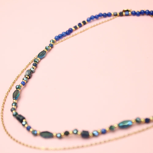 MIDNIGHT SPARK DUBBELE KRALENKETTING
