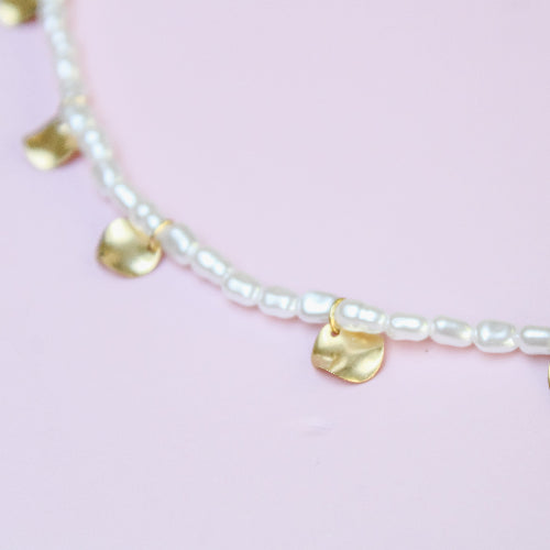 GOLDEN RIPPLE PEARL KETTING
