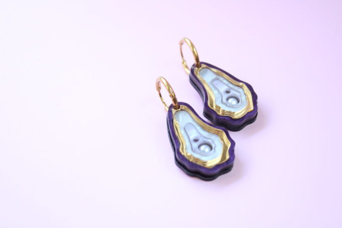 OYSTER HOOPS - LAVENDER/GOUD